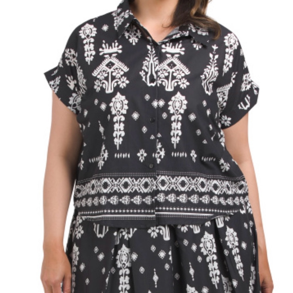 KAKTUS Black and White Patterned Women's